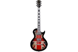 Leo Jaymz 24.75" Single Cut Curved Top Electric Guitar - with UK Flag Graphic on Top (UK Flag)