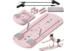 FUNTHY Pilates Board Upgraded Pilates Reformer Machine, Pilates Board Pilates Reformer Set Ab Roller Trainingsgerät Full Body Workout Equipment for Homegym