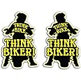 2 x 15cm Think Bike Vinyl Stickers - Biker Motorbike Motorcycle Awareness Warning Bumper Safety Car Vehicle Van Sign Decal Sticker #81843