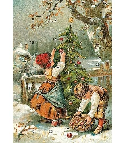 Adventskalenderkarte Frankfurt/Main - Nostalgie Weihnachten Mit Goldprägung, 24 Türchen, Inkl. Umschlag