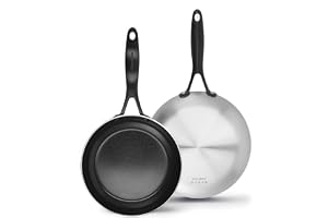 GreenPan Venice Pro Noir Tri-Ply rostfritt stål hälsosam keramik non-stick 20 cm och 26 cm stekpanna stekpanna set, matt svar