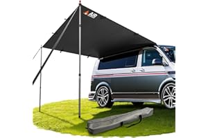 AIR SWIMMERS Toldo Camper, Avance Furgoneta, Toldo Furgoneta, con Riel De Refuerzo (4-6 Mm), T4, T5, T6 Camping, Impermeable, Furgoneta Camper, Anti-UV, Varillas para Tienda de Campaña, Ventosa