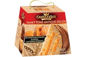 SYNC'T Christmas Cake - Gran Ducale Panettone Antiche Delizie - Traditional Italian Christmas Cake - Candied Pumpkin And Pumpkin Cream Filled Italian Panettone - 750 g