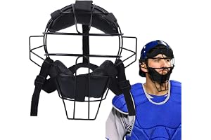 Umpire ansiktsmask, skyddande justerbar sele softball Fielder's masque | lätt traditionell säker passform trådram full ansikte softbollskydd mask för vuxna