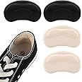 2 Pair Heel Cushion Pads, Self-Adhesive Heel Grips Inserts for Boots Loose Shoes Too Big, Anti Blister Shoe Liners Heel Protectors, Reusable Heel Guards Liners for Women Men, Improve Shoe Fit