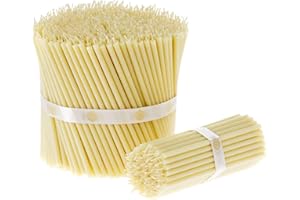 Danilovo 50 velas de cera de abeja blancas – Velas ortopédicas para oración, rituales, decoración de mesa de boda – no tóxicas, sin hollín – antigoteo, N100, altura: 16 cm, diámetro: 5,7 mm