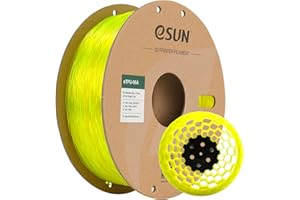 ‎ESUN eSUN TPU 95A Filament 1,75 mm, Elastyczny Termoplastyczny Poliuretan (TPU), Dokładność Pomiaru +/- 0,05 mm, Szpula do Drukarki 3D w Opakowaniu Próżniowym, Przezroczysty Żółty
