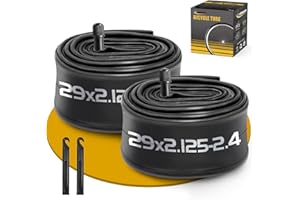 GESINIKAD 2 Pack 29 Inch Bike Tube for 29 x 2.125/2.2/2.25/2.3/2.35/2.4 Bike Tire, Butyl Rubber Inner Tube with 2 Tire Levers for Mountain MTB Bike