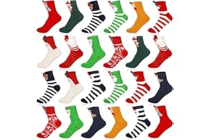 KDISHKRA 12 pares Calcetines de Navidad (35-40), Calcetin Navidad Algodón, Calcetines Termicos, Calcetines Divertidos con navidad Dibujos, calcetines de Invierno Navideños para Mujer y Hombre