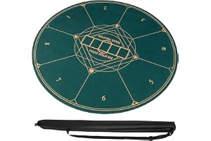 COSTWAY Rund pokermatta 100/120 cm, hopfällbart pokerbord med bärväska, pokerdyna med halkfri gummibas, pokerbordstopp för 8 spelare, grön (100 cm)