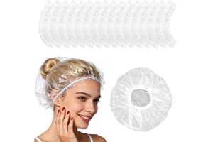 100 stycken engångs duschmössor för kvinnor och män, 42 cm duschmössa tjock transparent elastisk vattentät, duschhatt, hår ba