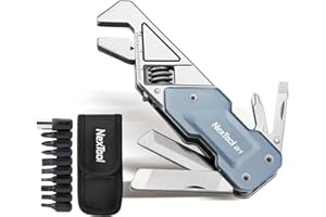 NexTool MultiTool, 6 IN 1 Chiave Regolabile Multitool Pinza Multiutensile Pieghevole con Borsa in Nylon, 9 Punte per Cacciavite, Regali Multitool per Uomo, Gadget per Uomo, Accessori da Campeggio