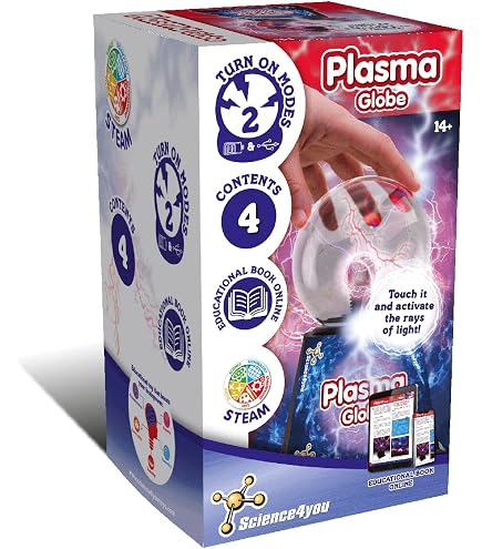 Buki SP007 - Lampada Al Plasma Da 13 Cm Con 5 Esperimenti Sull'Elettricità Statica, Decorazione Interattiva Con Fulmini, Dai 14 Anni - 3