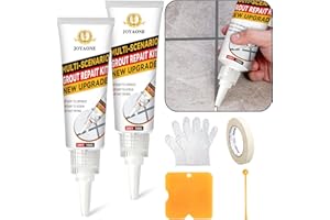 JOYAONE Stucco per Piastrelle, Kit Riparazione Piastrelle ad Asciugatura Rapida, Silicone Grigio per Bagno e Cucina (200g)