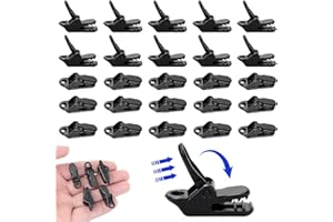 AOBETAK 25PCS Tenda clip, clip per teloni Morsetti per teloni Clip per supporto per teloni, clip per teloni per tende piccole in plastica nera con occhiello per telo da esterno Tendalino da campeggio