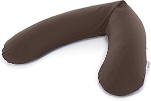 Theraline Ersatzbezug für Das Original Schwangerschaftskissen & Stillkissen, Stillkissen Bezug 190 cm, Bamboo Collection aus Bambusviskose und Bio-Baumwolle, Farbe: Melange Kastanie