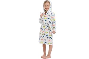 XINNE Unisex Baby Korallen Fleece mit Kapuze Morgenmantel Bademantel Jungen Mädchen Kleinkinder Pyjamas Nachtwäsche