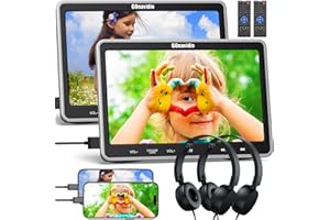 GOnavidio 10,1 Lecteur DVD Voiture avec HDMI Input,Double Ecran d’Appui têteEquipé 2 Casques,Supporte 128GB USB SD,MPEG、MPG(2 Lecteurs DVD)