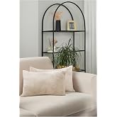 Formeya &Ccedil;ift Tarafı Wellsoft Kumaş 2'Li 35X55 Cm Hediyelik Dekoratif Pel&uuml;ş Kırlent Kılıfı Yastık Kılıfı Bej