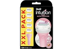 WILKINSON SWORD - Intuition Ultra Moisture dla kobiet | Nie wymaga żelu do golenia | Uchwyt do golenia + 5 wkładów ostrzy