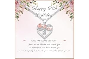 MOROTOLE Rose Heart Necklaces Gifts for Women, 925 Sterling Silver Rose Heart Pendant Necklace Mothers Day Christmas Birthday Gifts for Wife Girlfriend Mom 21st 30th 40th 50th 60th and 70th Birthday