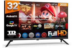 TD Systems - Smart TV 32 Pouces Full HD, Android 14 GTV, télévision TNT HD, modèle 2025, téléviseur avec 2 Ans de Garantie - PRIME32K21FGLE