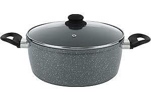 DALEMOOR by URBN-CHEF Carbon Steel Marble Grey Cooking Casserole Pots (24cm)