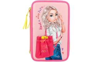 Depesche 3-Fach Federtasche mit applizierter Vordertasche TOPModel pink