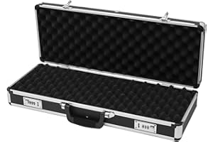 HMF 14433-02 Alu Waffenkoffer für Pistolen mit Zahlenschloss | 62 x 26 x 12 cm | Schwarz