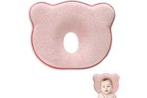 DALALA Almohada Bebe Recien Nacido de Espuma Viscoelastica y Terciopelo - Cojin de Cuna - Cuidado de la Forma de la Cabeza Previene y Evita Plagiocefalia - Almohada Transpirable Ergonomica Hipoalergenica