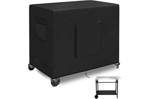 Kovshuiwe Housse de Table d'Extérieur 91.4 x 61 x 89.9 cm (L x l x H) pour Chariot de Grill en Acier Inoxydable avec roulettes, Préparation des Aliments Mobile à Trois Étagères