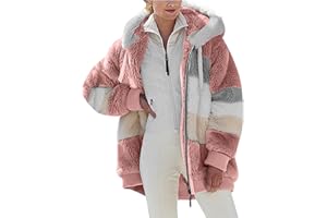 AEGJEGVD Veste Femme Polaire Chaud Sweat à Capuche ZippéE à Capuche Doublure Hoodies Sweatshirt Hiver Manteau en Peluche ÉPaissir Doux Chic Ample DéContractéE Outwear Blouson Mi Saison Fille Cardigan Pas Cher