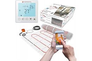 Termofol Set de estera calefactora con termostato WiFi - Calefacción eléctrica por suelo radiante para baño, salón y cocina - lámina calefactora con potencia de calefacción 150 W/m2 - Superficie 1,5