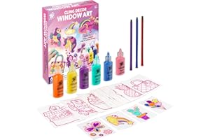 TBC THE BEST CRAFTS TBC Adesivi Vetrofanie per Finestre 20, Adesivi Finestre per Bambino e 6 Vernici, Carta Adesivi per Vetri Per Cucina, Ufficio,Camera da letto, Come Regalo di Compleanno del Ringraziamento di Natale