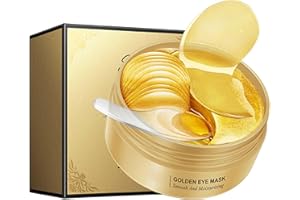 KKWOTER 60 Pcs Gold Avocado & Collagen Under Eye Patches, Anti-Wrinkle & Anti-Aging Treatment for Dark Circles, Puffiness, and Eye Bags, Cooling Gel Masks for Women