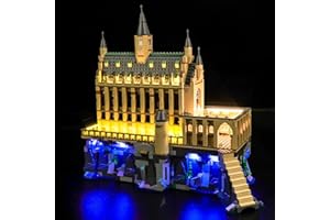 BrickBling Zestaw świateł LED do zestawu Lego Harry Potter 76435 Zamek Hogwart: Wielka sala (nie jest to model), zestaw oświetlenia dekoracyjnego do zamku Hogwart: Wielka hala – wersja standardowa.