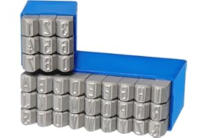 GRAVUREM-S Jeu chiffres et Jeu lettres à frapper 0-9 + A-Z,& / 4mm