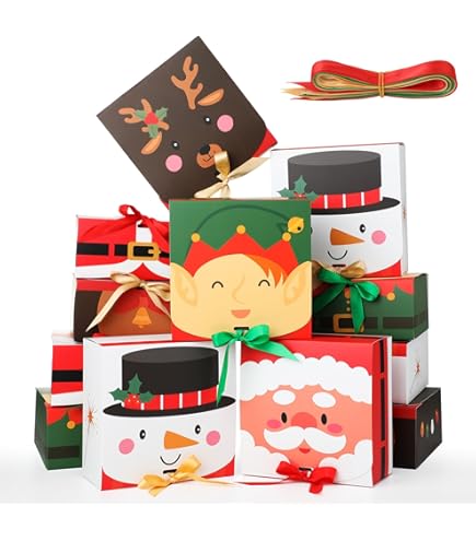 Emballage Cadeau De Noël En Gros Boîte à Couvercle Pliable Avec Base