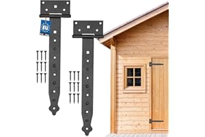 KOTARBAU® Bisagras en cruz de 300 mm 2 unidades bisagra de puerta de carga bisagra de puerta bisagra de construcción herrajes de puerta de jardín trampas de jardín con recubrimiento de polvo (300 mm)