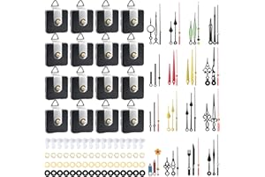 QLOUNI Meccanismo Orologio da parete, 16 Movimento Silenzioso con 16 Diverse Paia Lancette Orologio, Movimento al Quarzo Silenzioso per Orologio Fai Da Te, Riparazione Orologi