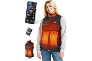 VIWKO Gilet Riscaldante Donna con Batteria 12V 12000mAh, 4 Livelli di Calore e Controllo App, Gilet Termico Leggero per Invierno Lavoro da Casa, Passeggiate, Escursionismo e Tempo Libero