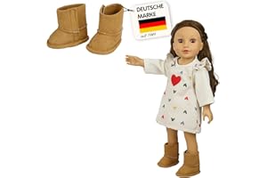Heless 544 - Stiefel für Puppen, in Braun und in Wildleder-Optik, für Puppen und Kuscheltiere der Größe 38-45 cm