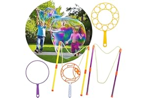 GEPROSMA Bulles de Savon Enfant Lot,6pcs Kit Bulle géantes Baguette à Bulles Ensemble, Machine a Bulle,Pistolet a Bulle,Bulle Enfant,Produit Bulles de Savon Enfant,Bulle de Savon geante
