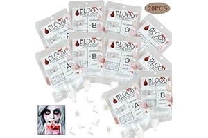 DSLIHA 20 bolsas reutilizables para bebidas, Halloween, bolsas de sangre, fiesta de vampiros zombies de cosplay, decoración de terror, bebidas, bolsa para infusión