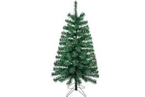 VEYLIN Small Christmas Tree, 90 CM Artificial Green Xmas Tree With Metal Stand For Christmas Decor