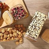 Deconox 1400ml Sızdırmaz Vakumlu Bambu Kapaklı Borosilikat Cam Kavanoz &ndash; Hava Ge&ccedil;irmez & Dayanıklı Gıda Saklama Kabı (10cm x 