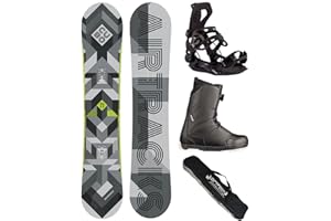 Airtracks Snowboard Set Tavola Cubo Extra Wide Uomo + Attacchi Master + Scarponi + Sacca Nuovi 155 159 161 165 168 171 cm