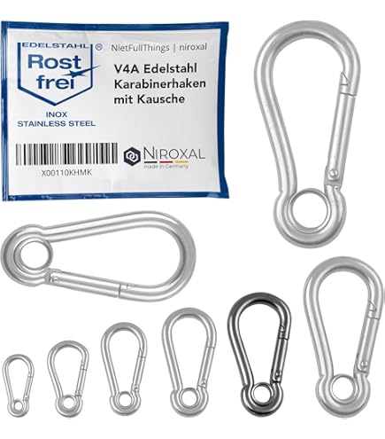 10 Mousquetons Antivol En Inox S - Double Ressort - Pour Sac à Dos, Camping, Randonnée, Voyage