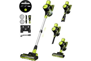 UNINELL HOME Cordless Vacuum Cleaner,45Kpa 55 Mins Vacuum Cleaners for Home,Vacuum Cleaner Self-Standing,Anti-Tangle Stick Vacuum,Rechargeable Wall Mount Charging,Handheld Vacuum for Pet Hair,Carpet
