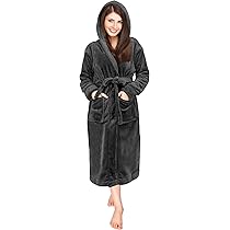 NY Threads Luxe Jurkenjurk voor Vrouwen | Super Soft Fleece Badjas | Gezellige Sjaalkraag Loungewear en Nachtkleding (Medium, Pruim